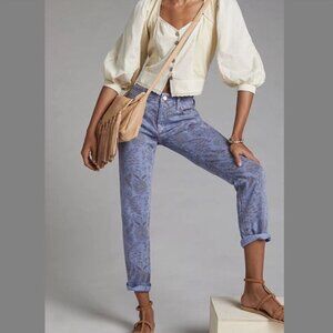 Anthropologie Lavender Printed Boyfriend Jeans